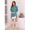 imagePRETTYGARDEN Womens 2025 Fall Knit Pullover Sweaters Long Sleeve Crewneck Oversized Loose Short Sweater DressBlue Green