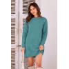 imagePRETTYGARDEN Womens 2025 Fall Knit Pullover Sweaters Long Sleeve Crewneck Oversized Loose Short Sweater DressBlue Green