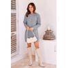 imagePRETTYGARDEN Womens 2025 Fall Knit Pullover Sweaters Long Sleeve Crewneck Oversized Loose Short Sweater DressGrey
