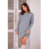 imagePRETTYGARDEN Womens 2025 Fall Knit Pullover Sweaters Long Sleeve Crewneck Oversized Loose Short Sweater DressGrey