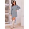 imagePRETTYGARDEN Womens 2025 Fall Knit Pullover Sweaters Long Sleeve Crewneck Oversized Loose Short Sweater DressGrey