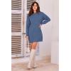imagePRETTYGARDEN Womens 2025 Fall Knit Pullover Sweaters Long Sleeve Crewneck Oversized Loose Short Sweater DressGrey Blue
