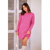 imagePRETTYGARDEN Womens 2025 Fall Knit Pullover Sweaters Long Sleeve Crewneck Oversized Loose Short Sweater DressRose Red