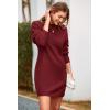 imagePRETTYGARDEN Womens 2025 Fall Knit Pullover Sweaters Long Sleeve Crewneck Oversized Loose Short Sweater DressWine Red