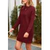 imagePRETTYGARDEN Womens 2025 Fall Knit Pullover Sweaters Long Sleeve Crewneck Oversized Loose Short Sweater DressWine Red
