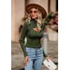 imagePRETTYGARDEN Womens 2025 Fashion Fall Clothes 2 Piece Cutout Tops Long Sleeve Mock Neck Rib Knit Winter Pullover SweaterDark Army Green