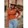 imagePRETTYGARDEN Womens 2025 Fashion Fall Clothes 2 Piece Cutout Tops Long Sleeve Mock Neck Rib Knit Winter Pullover SweaterRust Red