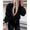 imagePRETTYGARDEN Womens Fall Sweaters Casual Crew Neck Pullover Long Puff Sleeve Loose Plain Chunky Knit Cute Blouse TopsBlack