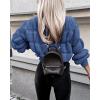 imagePRETTYGARDEN Womens Fall Sweaters Casual Crew Neck Pullover Long Puff Sleeve Loose Plain Chunky Knit Cute Blouse TopsBlue
