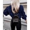 imagePRETTYGARDEN Womens Fall Sweaters Casual Crew Neck Pullover Long Puff Sleeve Loose Plain Chunky Knit Cute Blouse TopsNavy
