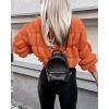 imagePRETTYGARDEN Womens Fall Sweaters Casual Crew Neck Pullover Long Puff Sleeve Loose Plain Chunky Knit Cute Blouse TopsOrange