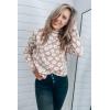 imagePRETTYGARDEN Womens Knit Floral Print Sweater Crewneck Long Sleeve Lightweight Pullover SweatshirtApricot