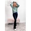 imagePRETTYGARDEN Womens Knit Floral Print Sweater Crewneck Long Sleeve Lightweight Pullover SweatshirtArmy Green