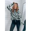 imagePRETTYGARDEN Womens Knit Floral Print Sweater Crewneck Long Sleeve Lightweight Pullover SweatshirtArmy Green