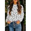 imagePRETTYGARDEN Womens Knit Floral Print Sweater Crewneck Long Sleeve Lightweight Pullover SweatshirtGrey