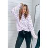 imagePRETTYGARDEN Womens Knit Floral Print Sweater Crewneck Long Sleeve Lightweight Pullover SweatshirtPurple