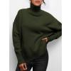 imagePRETTYGARDEN Womens Turtleneck Oversized Sweater Long Sleeve Chunky Knit Pullover Casual Winter Jumper TopsArmy Green