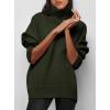 imagePRETTYGARDEN Womens Turtleneck Oversized Sweater Long Sleeve Chunky Knit Pullover Casual Winter Jumper TopsArmy Green