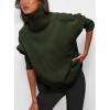 imagePRETTYGARDEN Womens Turtleneck Oversized Sweater Long Sleeve Chunky Knit Pullover Casual Winter Jumper TopsArmy Green