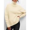 imagePRETTYGARDEN Womens Turtleneck Oversized Sweater Long Sleeve Chunky Knit Pullover Casual Winter Jumper TopsBeige