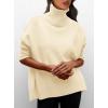 imagePRETTYGARDEN Womens Turtleneck Oversized Sweater Long Sleeve Chunky Knit Pullover Casual Winter Jumper TopsBeige