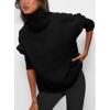 imagePRETTYGARDEN Womens Turtleneck Oversized Sweater Long Sleeve Chunky Knit Pullover Casual Winter Jumper TopsBlack
