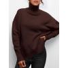 imagePRETTYGARDEN Womens Turtleneck Oversized Sweater Long Sleeve Chunky Knit Pullover Casual Winter Jumper TopsCoffee