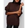 imagePRETTYGARDEN Womens Turtleneck Oversized Sweater Long Sleeve Chunky Knit Pullover Casual Winter Jumper TopsCoffee