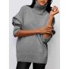 imagePRETTYGARDEN Womens Turtleneck Oversized Sweater Long Sleeve Chunky Knit Pullover Casual Winter Jumper TopsGrey