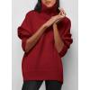 imagePRETTYGARDEN Womens Turtleneck Oversized Sweater Long Sleeve Chunky Knit Pullover Casual Winter Jumper TopsRed