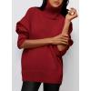imagePRETTYGARDEN Womens Turtleneck Oversized Sweater Long Sleeve Chunky Knit Pullover Casual Winter Jumper TopsRed