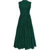 imagePRETTYGARDEN Summer Dresses for Women 2025 Casual Eyelet Tank Top Sundress Sleeveless Wedding Guest Maxi Dress with PocketsDark Green