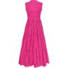 imagePRETTYGARDEN Summer Dresses for Women 2025 Casual Eyelet Tank Top Sundress Sleeveless Wedding Guest Maxi Dress with PocketsRose Red