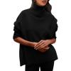 imagePRETTYGARDEN Womens Turtleneck Oversized Sweater Long Sleeve Chunky Knit Pullover Casual Winter Jumper TopsBlack