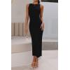 imagePRETTYGARDEN Womens 2025 Summer Casual Maxi Dresses Ribbed Knit Sleeveless Bodycon Long Elegant Party Going Out SundressBlack
