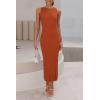 imagePRETTYGARDEN Womens 2025 Summer Casual Maxi Dresses Ribbed Knit Sleeveless Bodycon Long Elegant Party Going Out SundressBrick Red