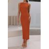 imagePRETTYGARDEN Womens 2025 Summer Casual Maxi Dresses Ribbed Knit Sleeveless Bodycon Long Elegant Party Going Out SundressBrick Red