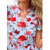 imagePRETTYGARDEN Womens 2025 Summer Floral Midi Dress Cap Sleeve V Neck Ruffle Long Flowy Boho Casual Beach Vacation DressesFloral Blue Red