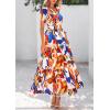 imagePRETTYGARDEN Womens Summer Boho Maxi Dresses Floral Short Sleeve V Neck A Line Tiered Ruffle Flowy Long Beach Vacation DressBlue Watercolour