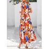 imagePRETTYGARDEN Womens Summer Boho Maxi Dresses Floral Short Sleeve V Neck A Line Tiered Ruffle Flowy Long Beach Vacation DressBlue Watercolour