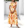imagePRETTYGARDEN Womens Summer Boho Maxi Dresses Floral Short Sleeve V Neck A Line Tiered Ruffle Flowy Long Beach Vacation DressPink Watercolour