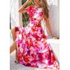 imagePRETTYGARDEN Womens Summer Boho Maxi Dresses Floral Short Sleeve V Neck A Line Tiered Ruffle Flowy Long Beach Vacation DressRed