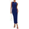 imagePRETTYGARDEN Womens 2025 Summer Casual Maxi Dresses Ribbed Knit Sleeveless Bodycon Long Elegant Party Going Out SundressDark Blue