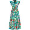 Floral Green Orange