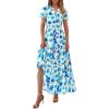 White Blue Floral