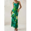 imagePRETTYGARDEN Maxi Dresses for Women 2025 Summer Tiered Floral Beach Sundress Spaghetti Strap Wedding Guest Long DressPrint Green