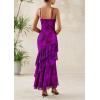 imagePRETTYGARDEN Maxi Dresses for Women 2025 Summer Tiered Floral Beach Sundress Spaghetti Strap Wedding Guest Long DressPrint Purple