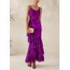 imagePRETTYGARDEN Maxi Dresses for Women 2025 Summer Tiered Floral Beach Sundress Spaghetti Strap Wedding Guest Long DressPrint Purple