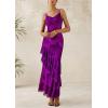imagePRETTYGARDEN Maxi Dresses for Women 2025 Summer Tiered Floral Beach Sundress Spaghetti Strap Wedding Guest Long DressPrint Purple