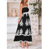imagePRETTYGARDEN Summer Dress for Women 2025 Floral Sundress Spaghetti Strap Flowy Beach Vacation Boho Maxi DressesBlack White Floral